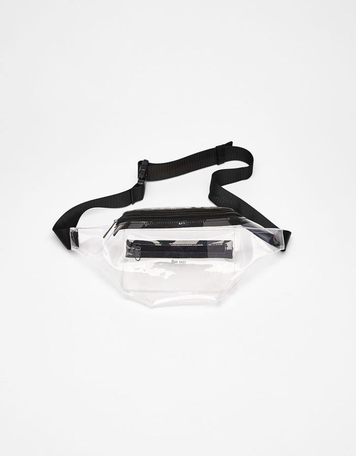 Riñonera transparente, 12,99 euros.