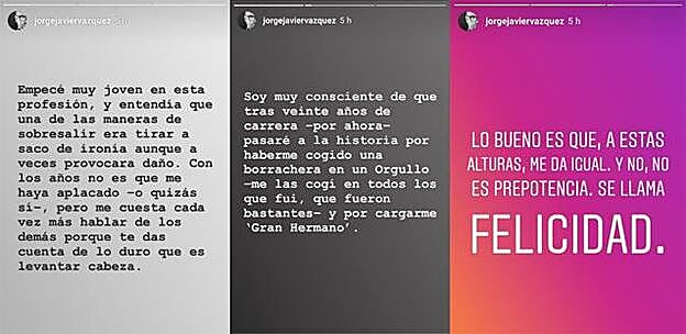 Las declaraciones de Jorge Javier Vázquez en Instagram