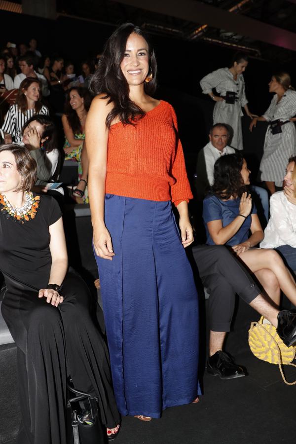 Begoña Villacís en el desfile de Juanjo Oliva en MBFWM.