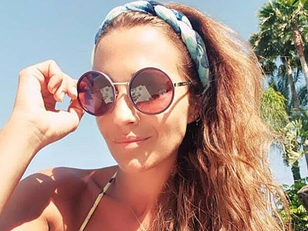 La actriz en su anterior escapada a la playa.