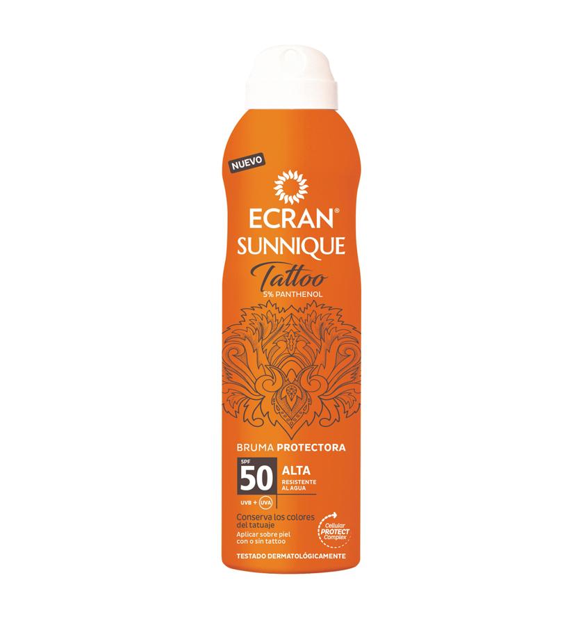 Ecran Tattoo Proector SPF50 de Ecran (12,49 €) protege e hidrata las pieles tatuadas, conservando los colores del tatuaje y aportando un extra de hidratación.