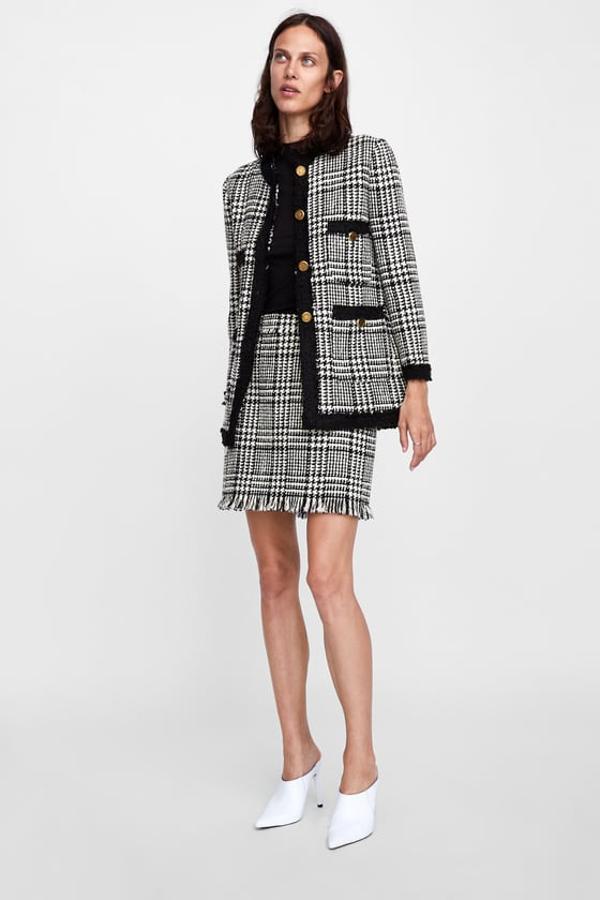 Falda mini de cuadros, 29,95 euros.