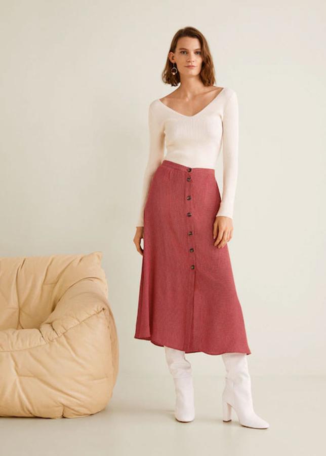 Falda de vuelo estampada, 29,99 euros.