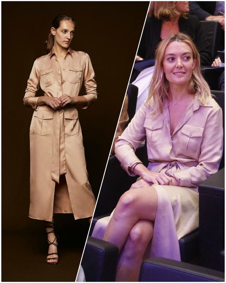 Un camisero en beige es un básico que nunca falla. Y Marta lo sabe muy bien, por eso apostó antes que nadie (ella puede) por este vestido de la colección de otoño del buque insignia de Inditex.