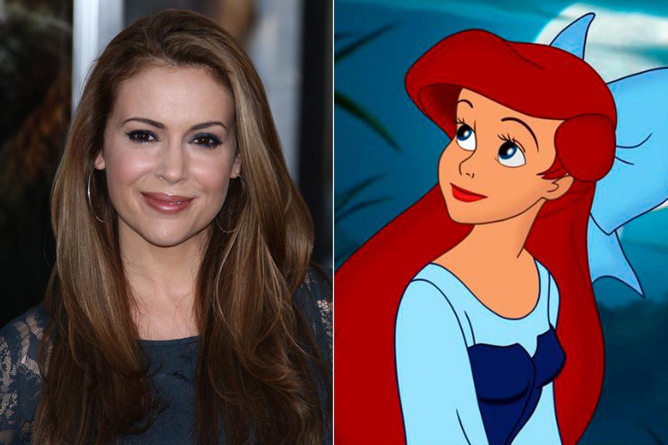 Aunque no luce la larga cabellera roja, algo muy característico de Ariel, Alyssa Milano sirvió de inspiración para crear el personaje de 'La Sirenita'. Al parecer, ella se enteró años más tarde cuando Disney le pidió presentar un 'making of'.