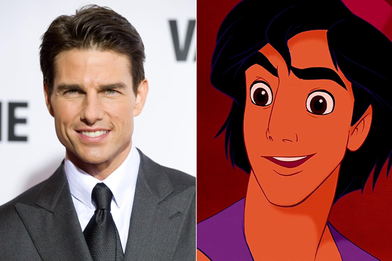 Puede ser que con los años el parecido no sea tan evidente, también ha influido el uso del bótox que Tom Cruise ha hecho durante los últimos años, pero el actor sirvió de inspiración para diseñar a Aladdin.