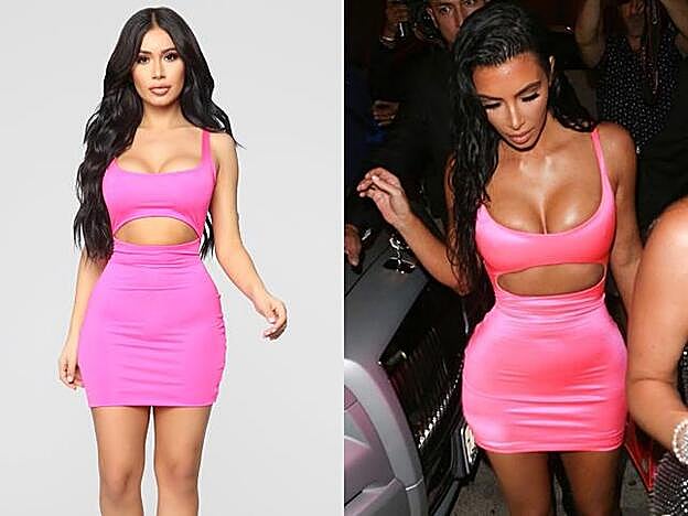 Versión 'low cost' del vestido de Kim Kardashian.