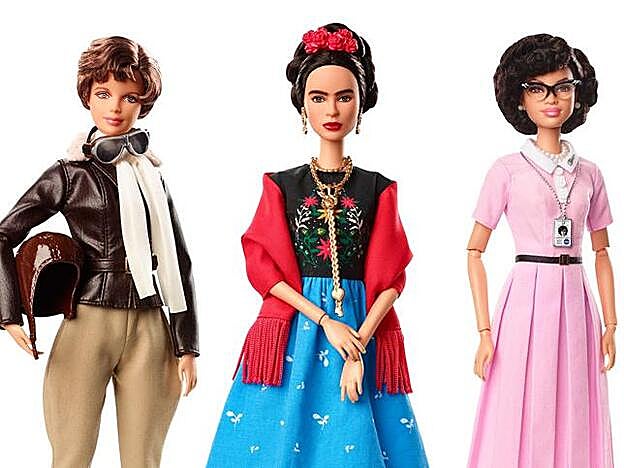 Mujeres que han dejado huella: Amelia Earhart, Frida Kahlo y Katherine Johnson.