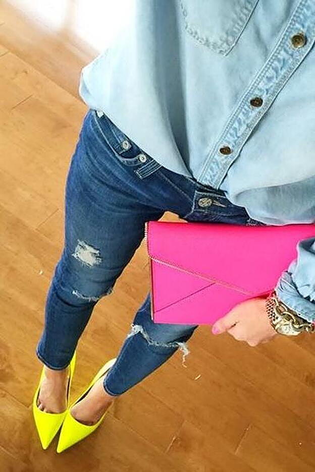 Ejemplo de cómo comenzar a mezclar el color neón.