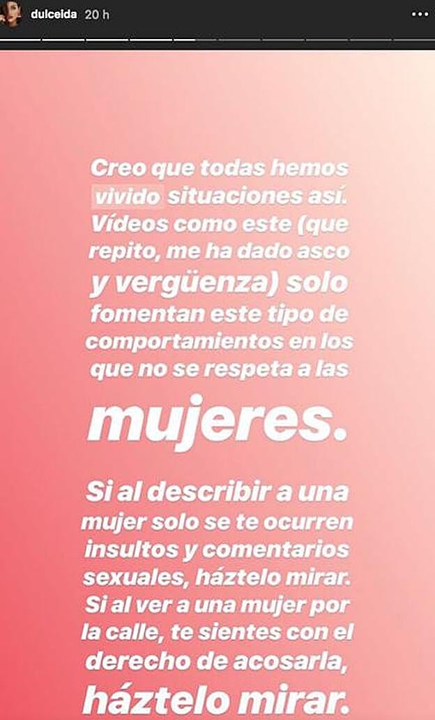 Una imagen de los stories compartidos por Dulceida.