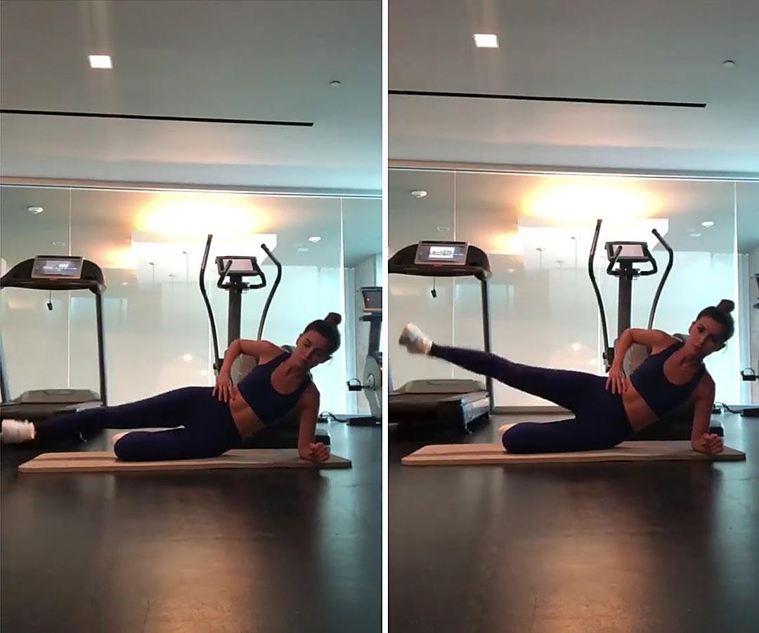 Para realizar este ejercicio tendremos que tumbarnos en el suelo sobre uno de nuestros lados , manteniendo el brazo sobre el que nos apoyamos en un ángulo de 90 grados y la pierna que toca el suelo flexionada. Comenzaremos a levantar estirada la otra pierna con movimientos ascendentes y descendentes. Luego haremos lo mismo con el otro lado. Con este ejercicio trabajaremos core y glúteos al mismo tiempo.