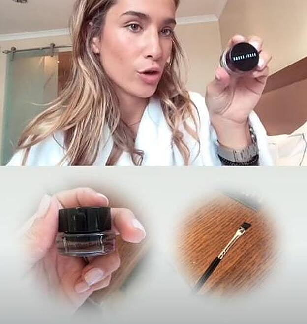 El pincel y el gel que María Pombo utiliza para hacerse el eyeliner.