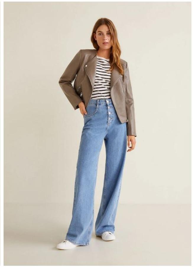 Cazadora biker de Mango: 19,99 euros.