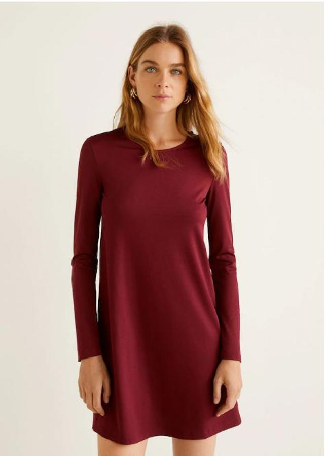 Vestido Burdeo Mango: 9,99 euros.