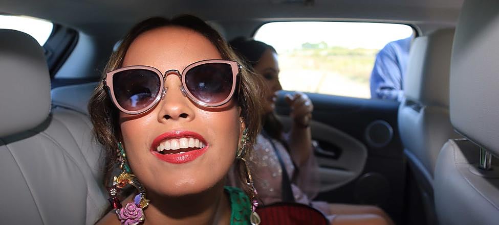 La hija de José Ortega Cano se mostró sonriente e ilusionada en la boda de su padre con Ana María Aldón.