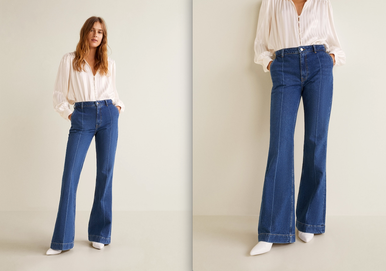 En cuestión de vaqueros, es el momento de arriesgar con los modelos más atrevidos: el precio ha bajado un 30%. Aunque no te los vayas a poner tanto como un modelo clásico, es una gustazo que te puedes pegar ahora tranquilamente. Por ejemplo, estos flare con costuras decorativas: son tendencia cien por cien y no te los vas a quitar en todo el invierno (27,99 euros).  Vivan los 70 .