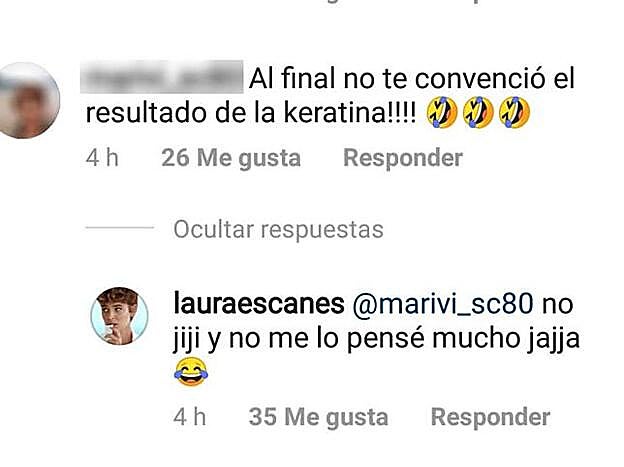 Muchos de sus seguidores le preguntaron por el resultado de su tratamiento de keratina.