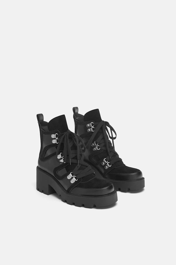 Esta temporada arrasan las botas de estilo montañés. Estas no son muy marcadas y te ayudarán a hacerte con la tendencia (59,95 euros).