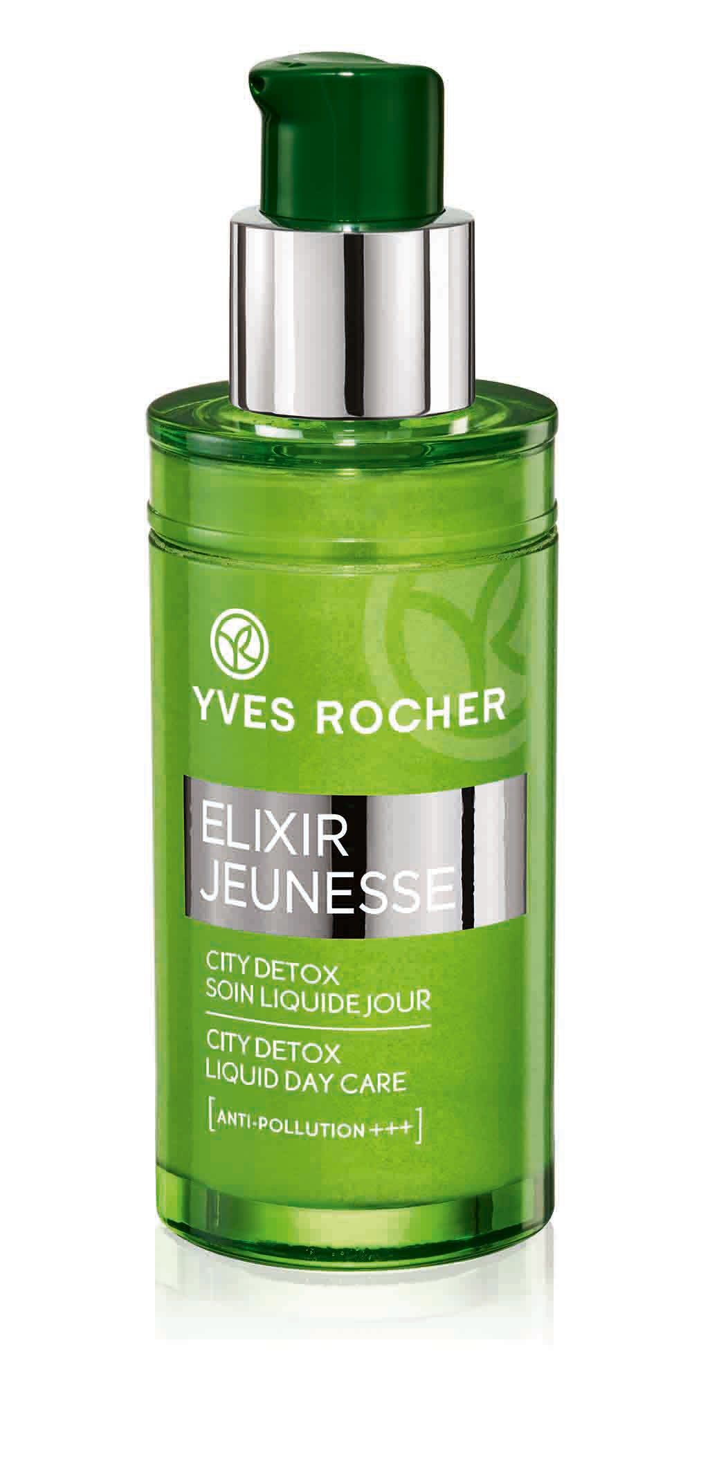 City Detox, hidratante anti-polución de la línea Elixir Jeunesse de Yves Rocher, con extracto de Aphloia y semillas de moringa (24,95 €).