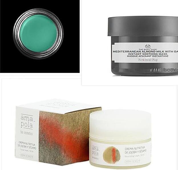 1. Super Brow, de Kat Von D (18,55 €). 2. Mascarilla de Leche de Almendras con Avena, de The Body Shop (20 €). 3. Crema Facial Nutritiva de Jojoba y Sésamo, de Amapola Bio (22 €).