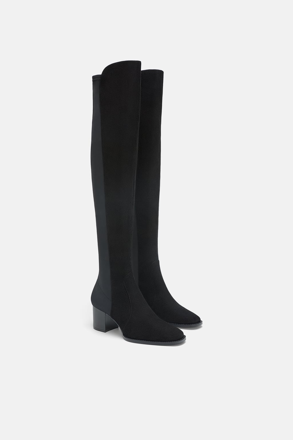 Bota alta de piel de Zara: 89,95 euros.