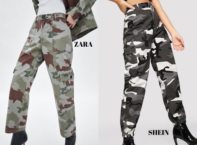 El estampado de caza vuelve a ser tendencia y en Zara tienes estos pantalones por 29,95 euros y en Shein por 15 euros.