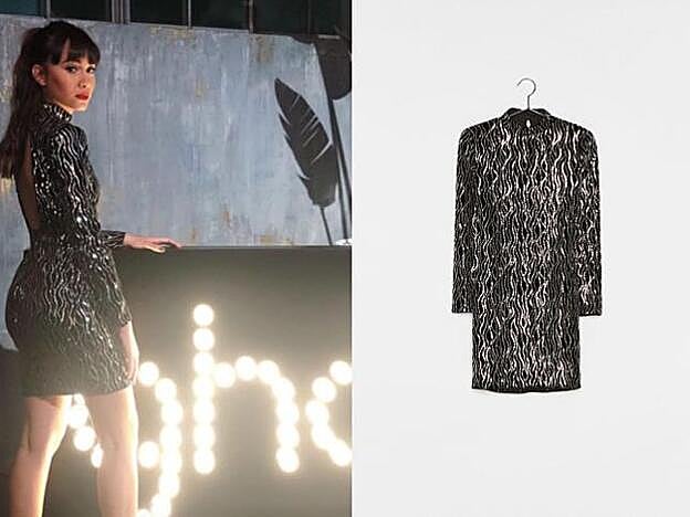 Aitana con vestido de Bershka.