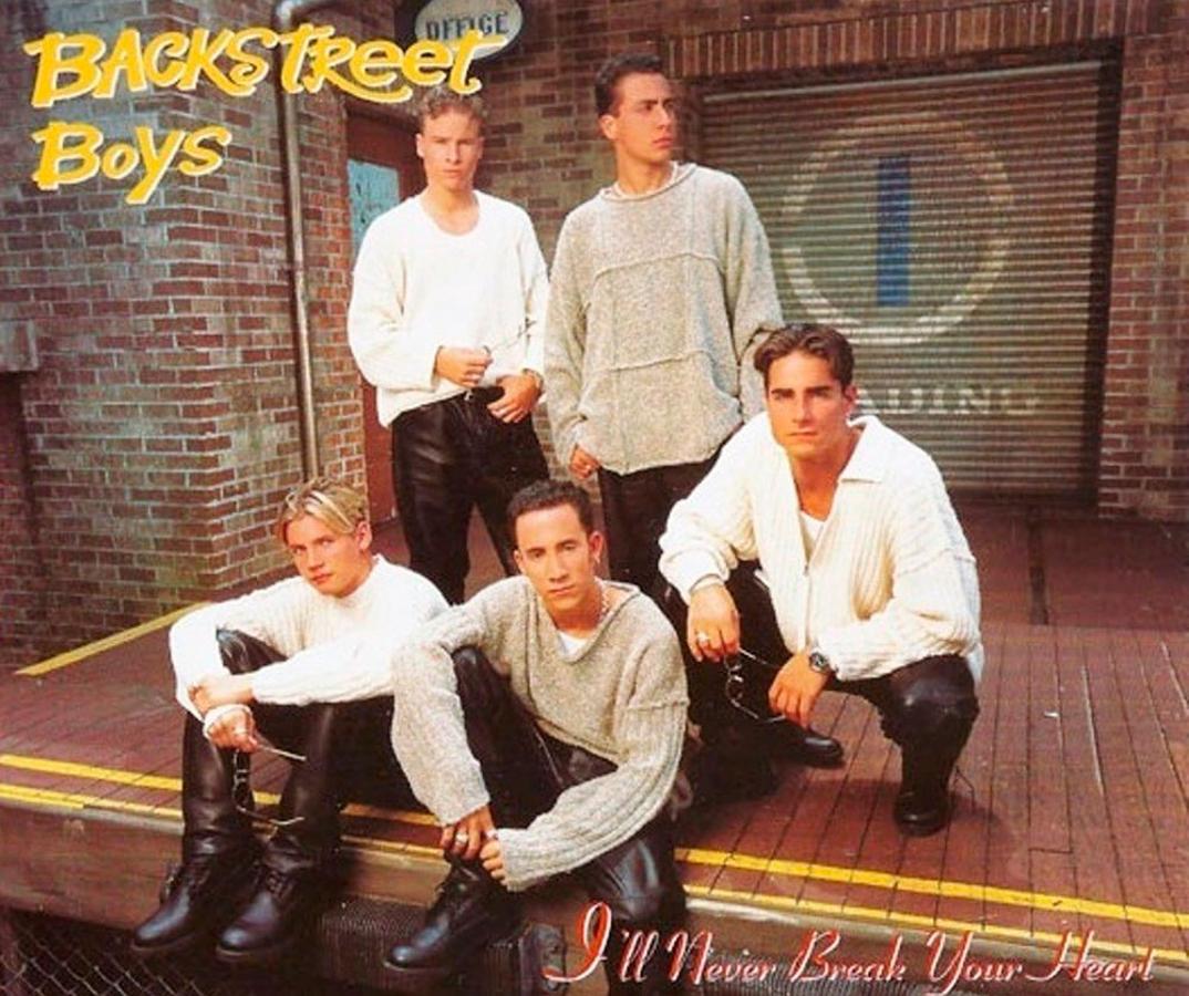 Los cinco integrantes de los Backstreet Boys en la imagen de su 'single' 'I'll never break your heart', de los 90.