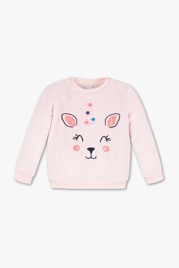 Sudadera en color rosita palo con detalle de fantasía en el pecho: 7 euros en C&A