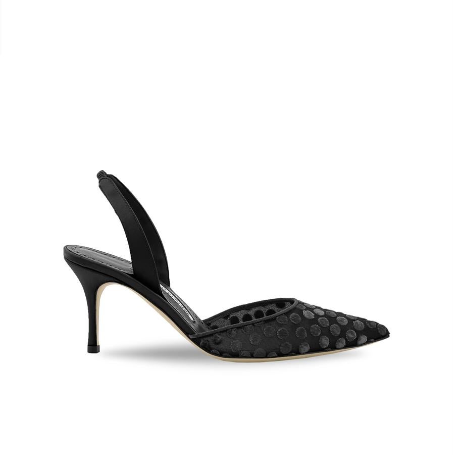 Manolo Blahnik: zapato de salón con tacón midi y talón abierto