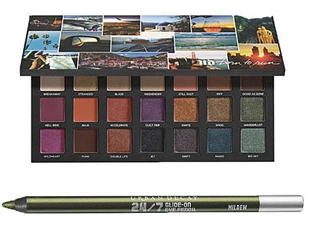 1. Paleta de sombras de Born to Run/ 2. 24/7 Glide-On Eye Pencil.