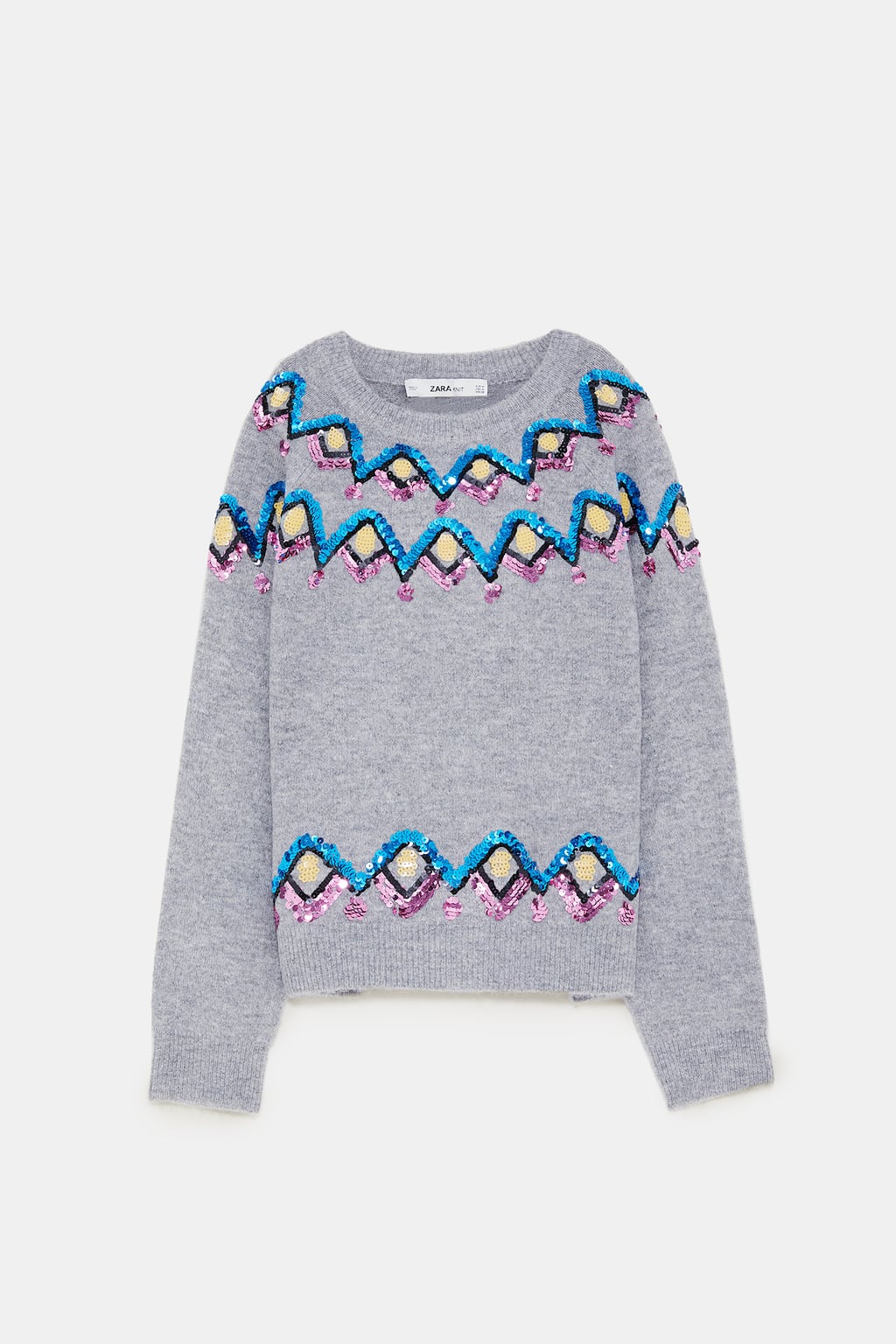 Jersey de rombos con lentejuelas de Zara: 35,95 euros.