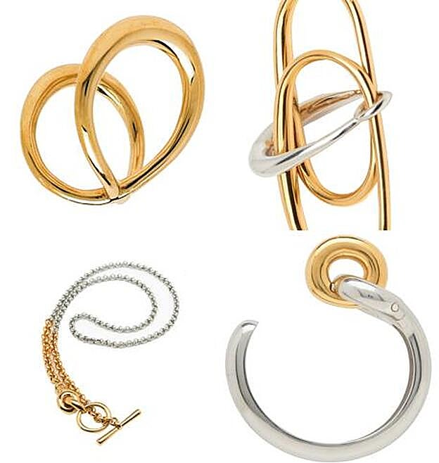 Colección joyas Charlotte Chesnais. 1. Anillo Surma. 2. Anillo Faust. 3. Collar Halo. 4. Pulsera Shackle.