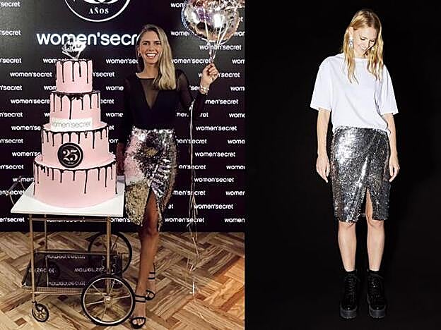 Lucía Barcena con falda de Bershka.