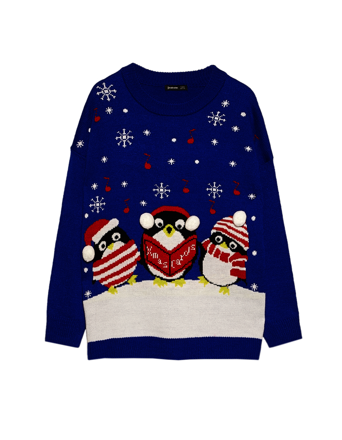 Pingüinos navideños, villancicos... ¡necesitamos este 'ugly sweater' de Stradivarius! Cuesta 25.99 euros.