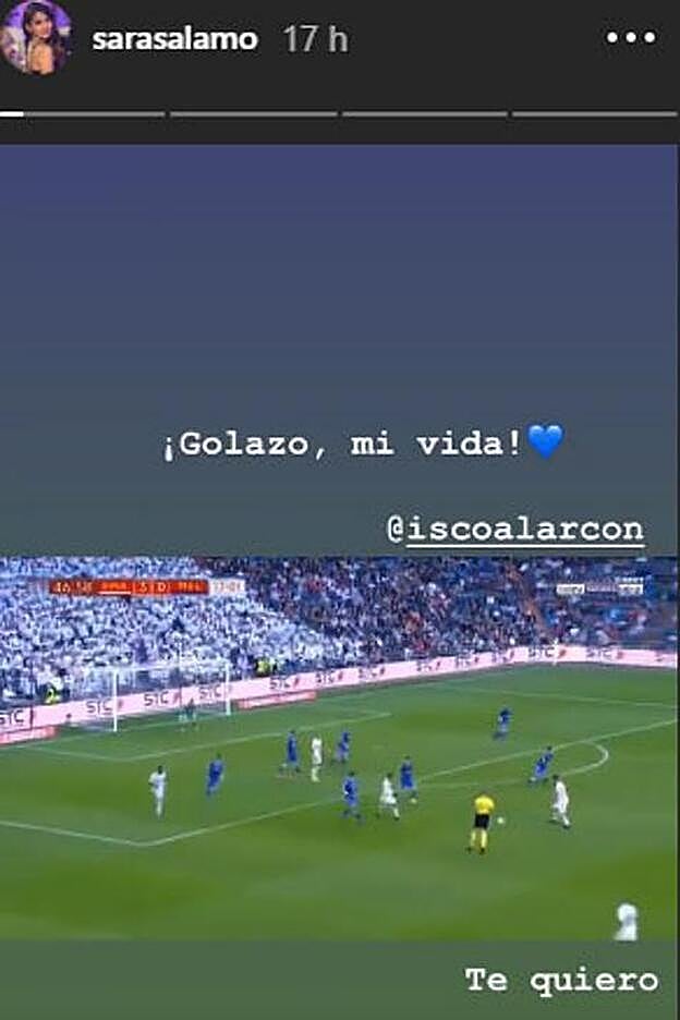 Sara Sálamo, orgullosa de su novio Isco Alarcón.