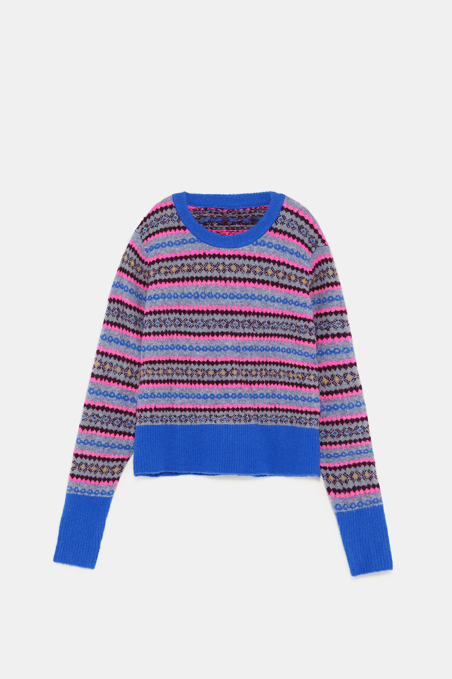 Jersey jacquard multicolor de Zara: 25,95 euros.