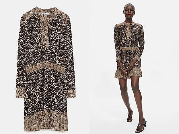 Vestido 'animal print' de Zara: 29,95 euros.