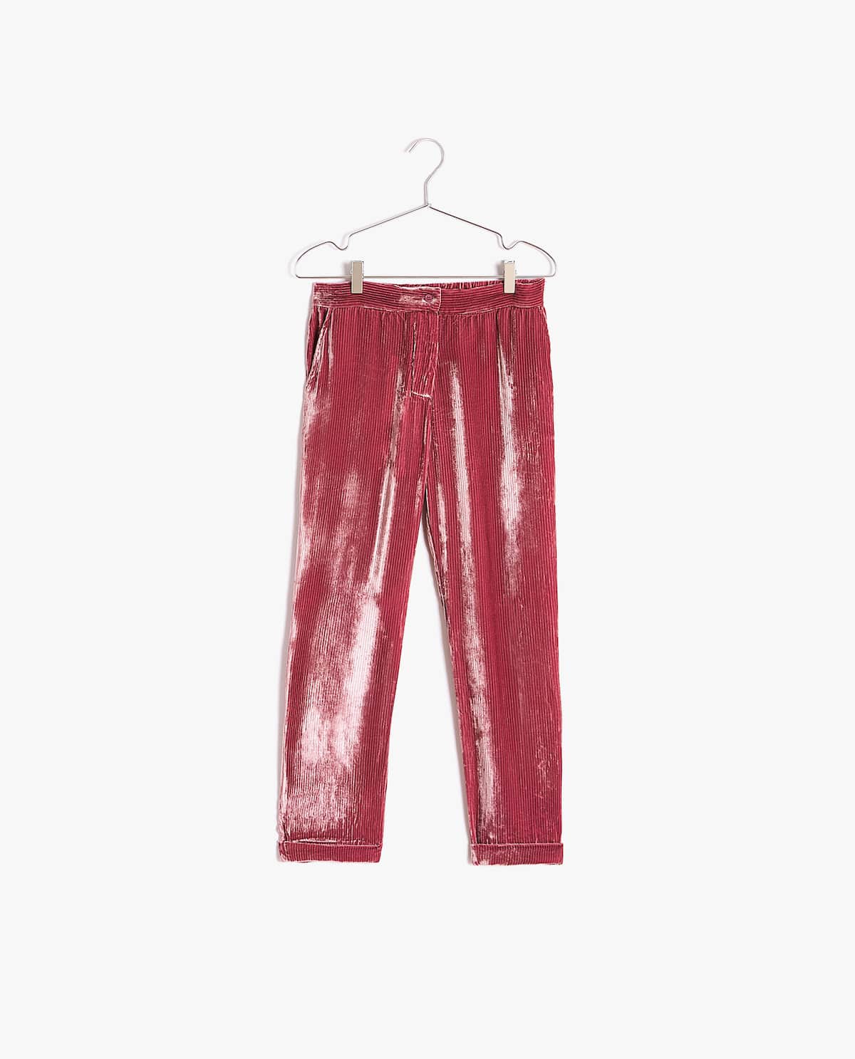 Pantalón de terciopelo arrugado de Zara Home: 59,99 euros.