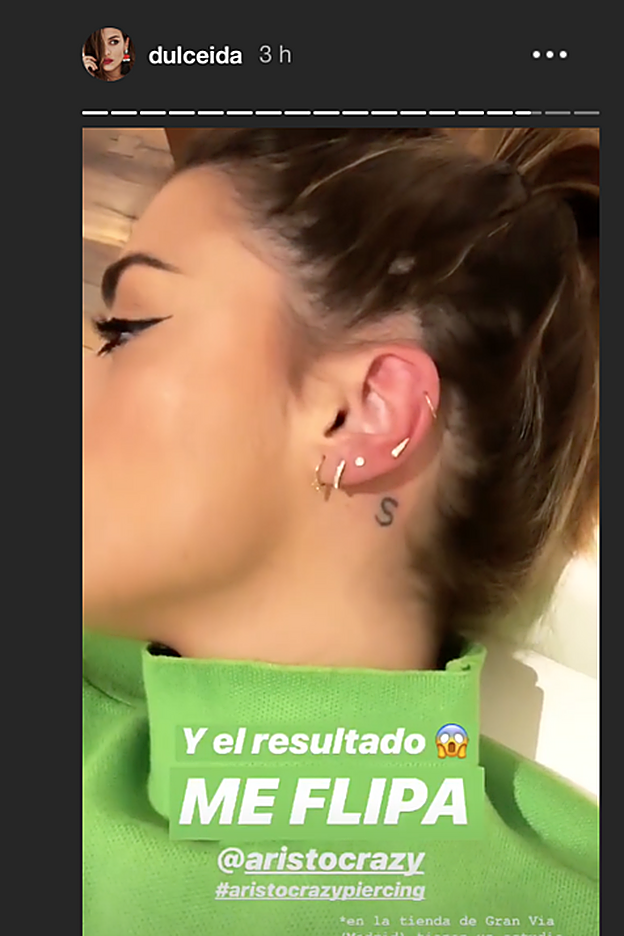 El resultado final del "piercing" de Dulceida.