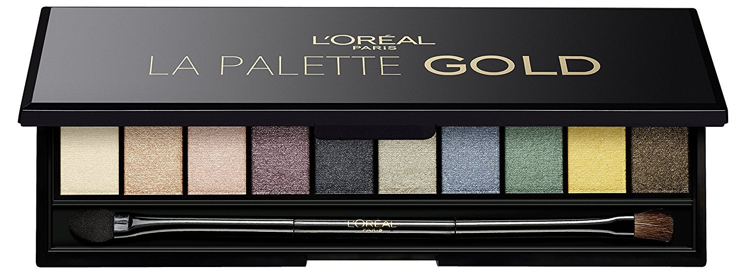 La Palette Gold de L'Oreal Paris con 10 tonos glitter diferentes. (9,13 euros). En Amazon.
