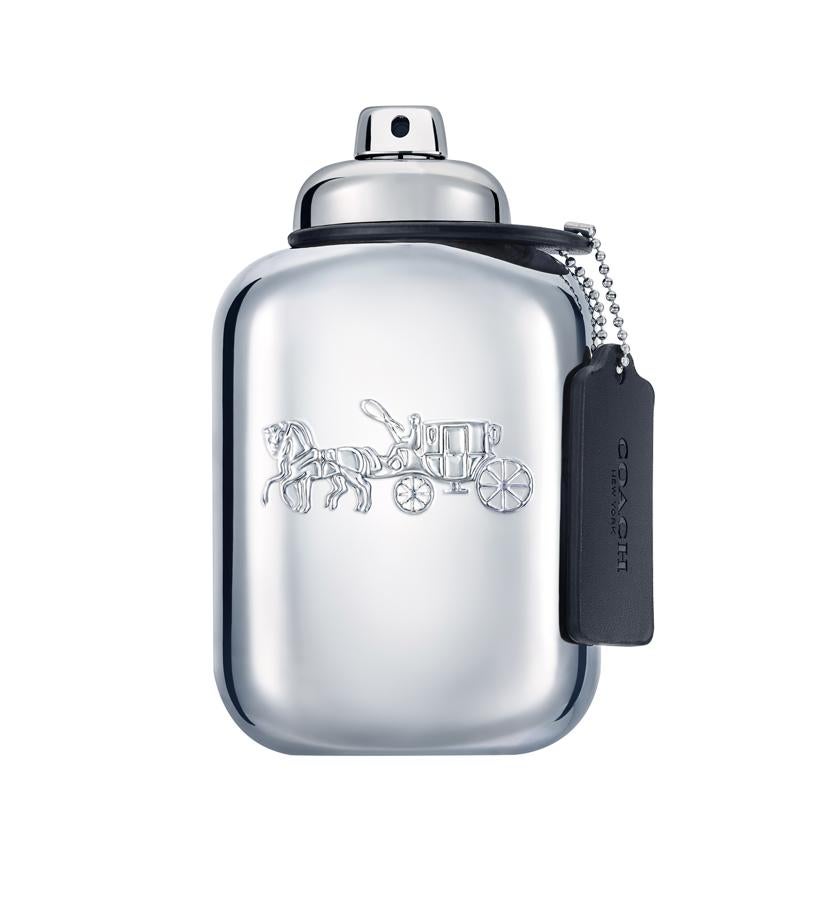 Representa a hombre al que le gusta escapar de su ciudad para experimentar la sensación única de volver a ella. Las notas frescas de piña y bayas de enebro se mezclan con otras florales masculinas (salvia sclarea y geranio), que contrastan con la madera de pachulí y los acordes de vainilla y cuero.  Coach Platinum de Coach  (85 €/ 100 ml).