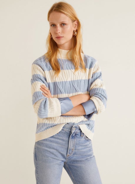 Jersey de punto geométrico de Mango: 15,99 euros.