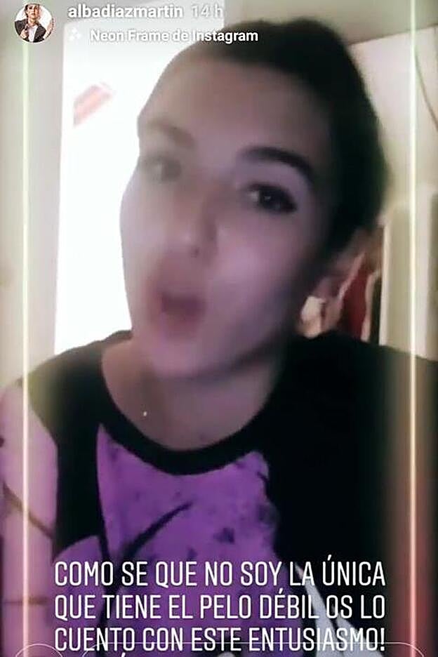 Alba Díaz ha compartido a través de sus 'stories' su solución para acabar con el acbello débil.