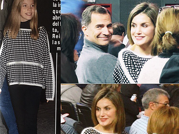 Letizia y su hija menor, Sofía, luciendo el mismo jersey.
