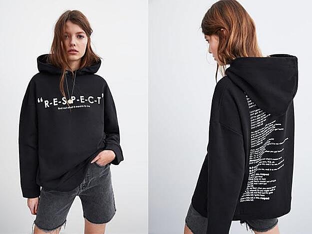 Sudadera negra 'Respect', 25,95 euros.