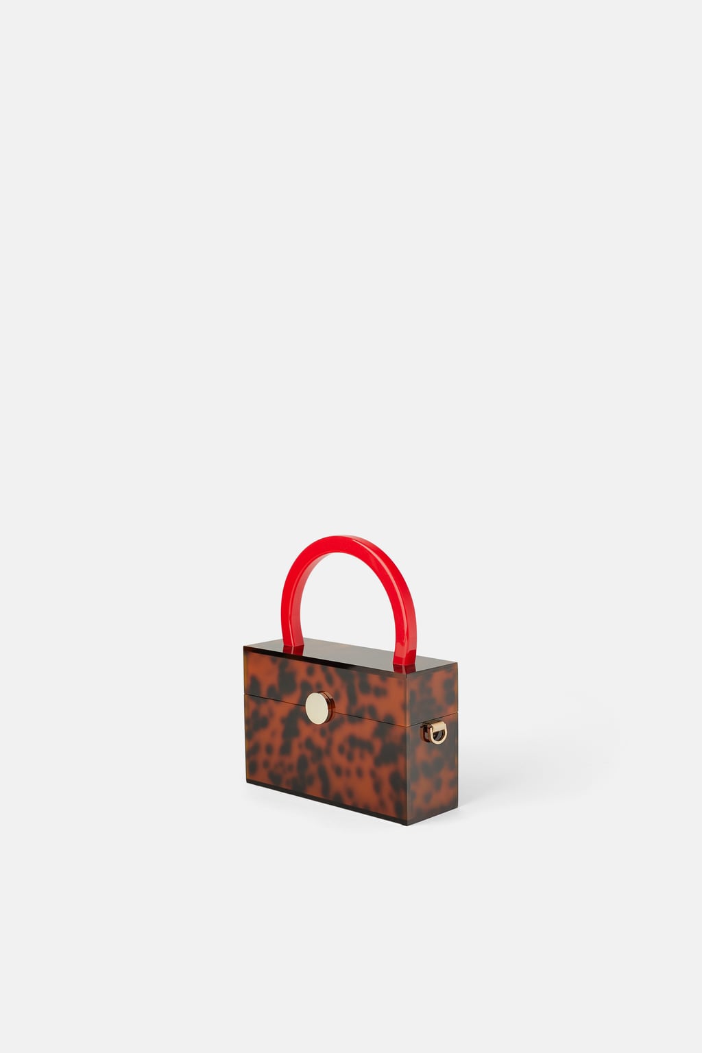 Bolso de mano estampado animal metacrilato: 39,95 euros.