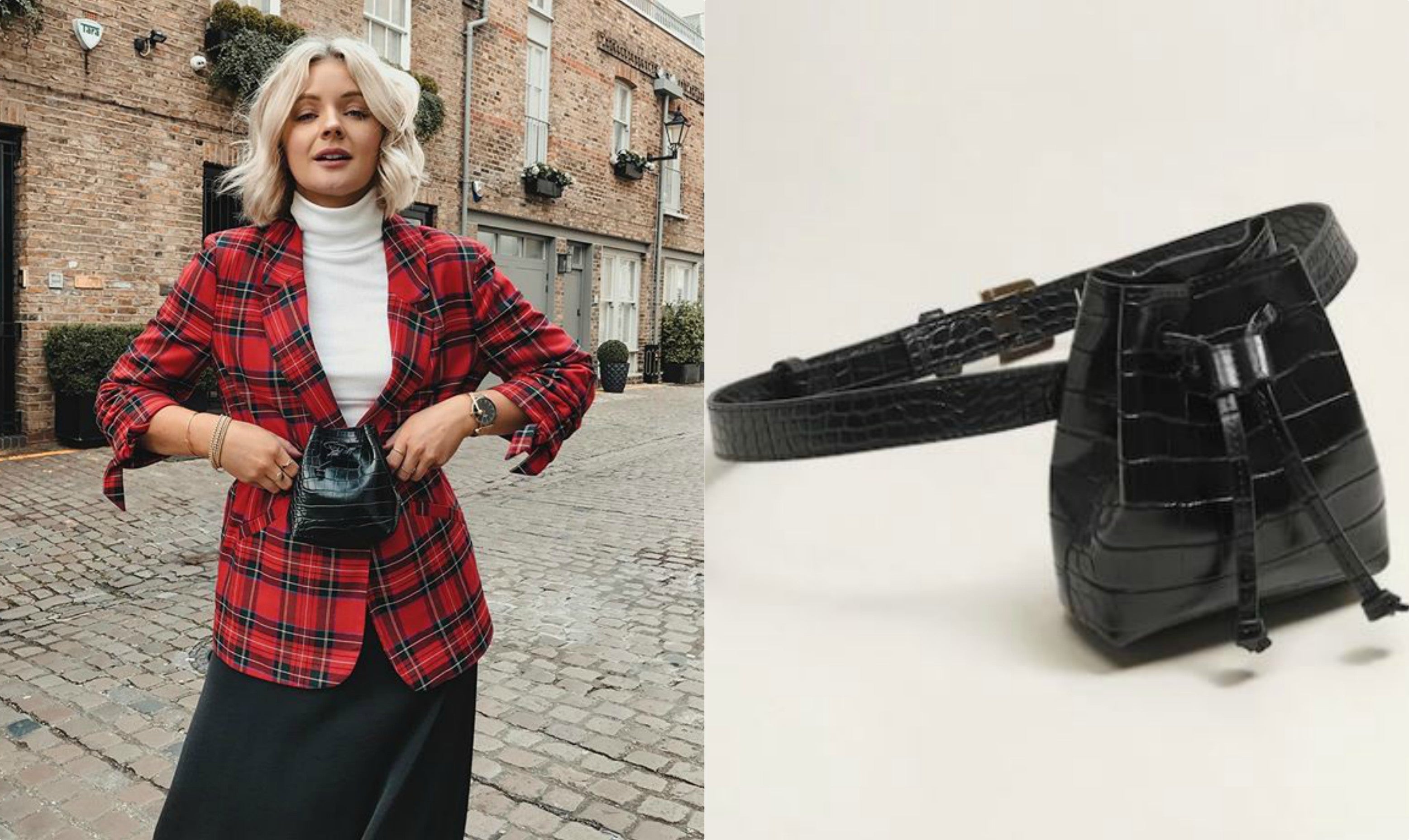 Las riñoneras son una opción alternativa a los bolsos super cómoda y con mucho estilo. Esta de Mango va atada a la cintura a modo de cinturón y queda muy elegante con una blazer. (15,99 euros).