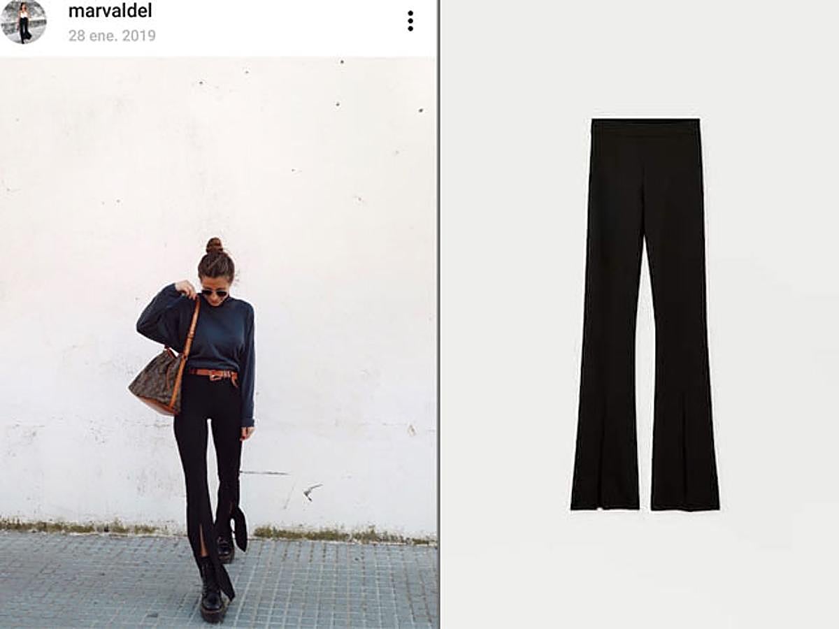 María Valdés prefirió este pantalón de campana con aberturas por 19,99 euros que ya está arrasando en la web de la firma.