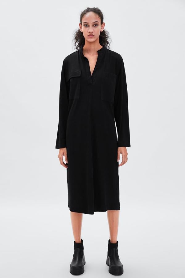 El midi camisero pero con cuello mao.